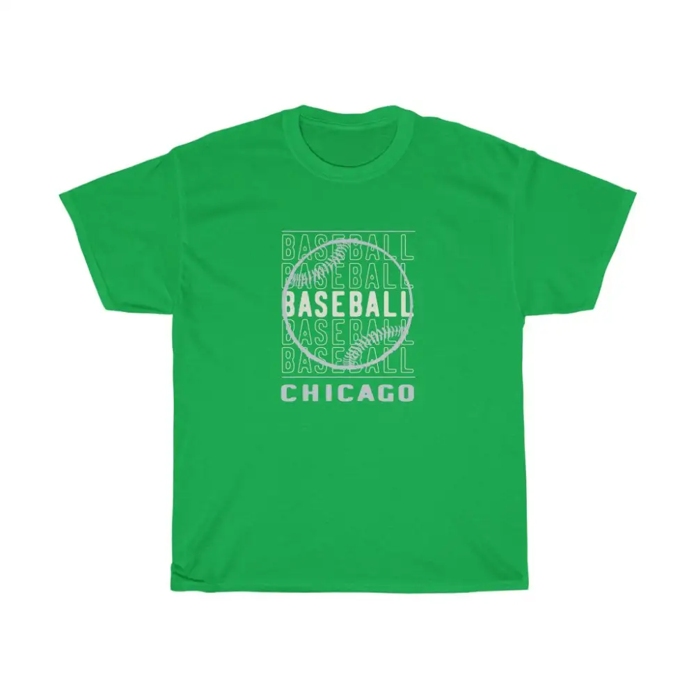 Baseball Chicago with Silver Baseball Graphic T-Shirt