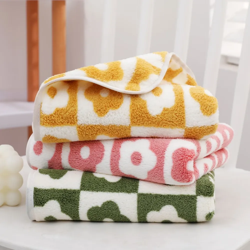 Checkered Floral Towel