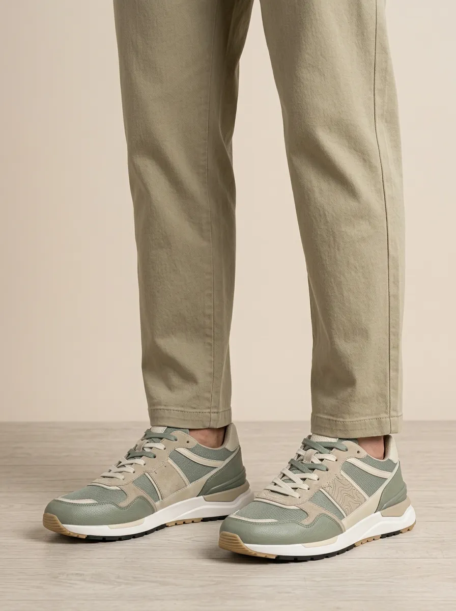 Unisex Minimalist Topographic Print Sneakers