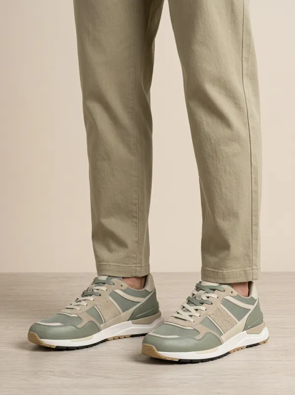 Unisex Minimalist Topographic Print Sneakers