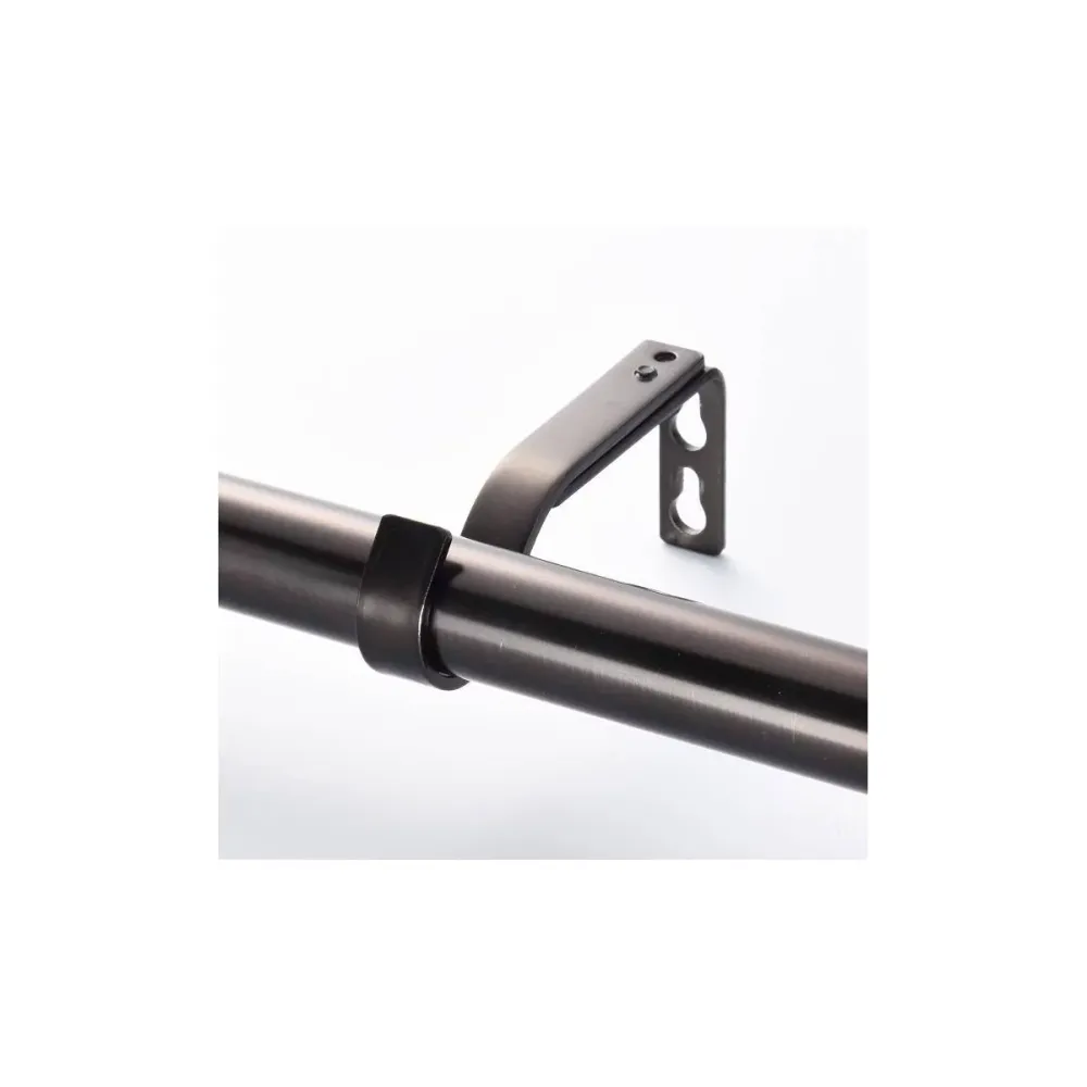 Cylinder Finial Metal Alloy Drapery Rod Set