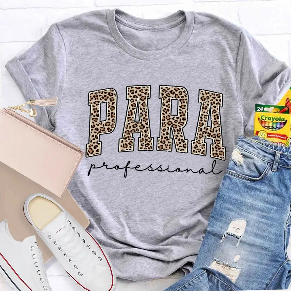 Paraprofessional Teacher Leopard Para T-Shirt