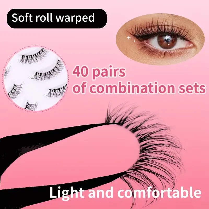 40 Pairs Lightweight Comfort False Lashes