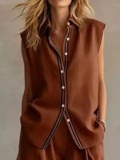 Soft Refined Pocketed Top and Shorts Matching Set