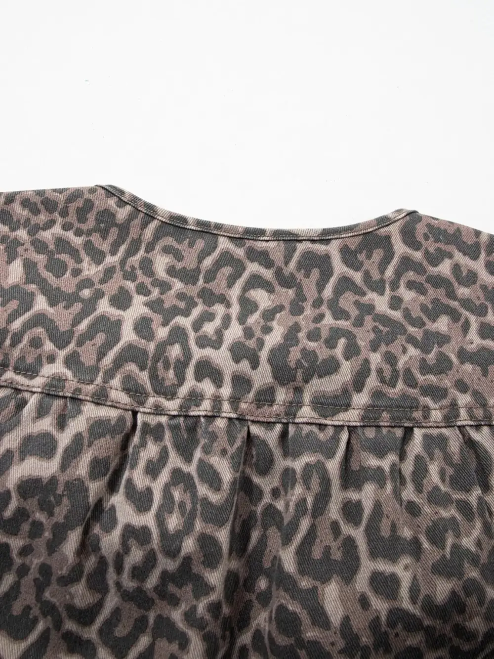 Leopard Print Ruffle Hem Top