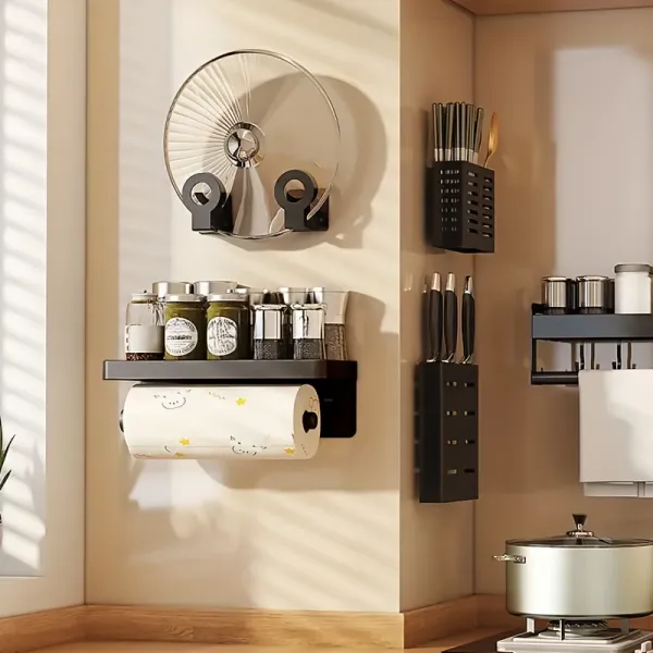 2-in-1 Spice & Paper Towel Rack