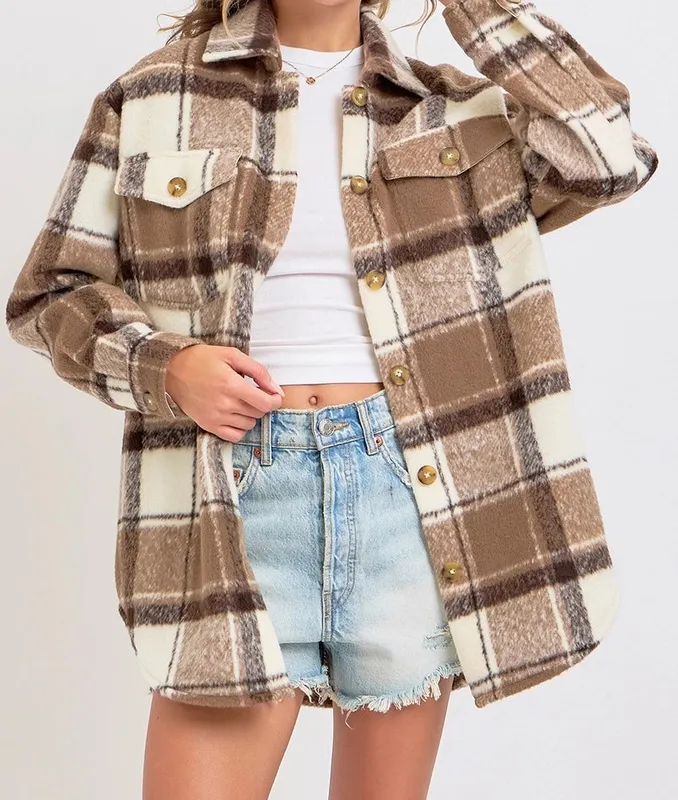 Easy Layer Brown Plaid Jacket
