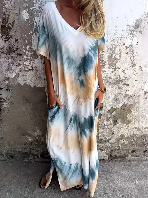 Dyed Neck Maxi Dress