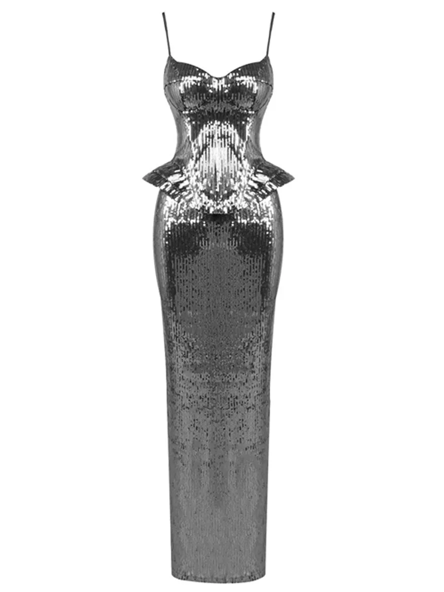 Emmeline Sequined Strap Maxi Dress