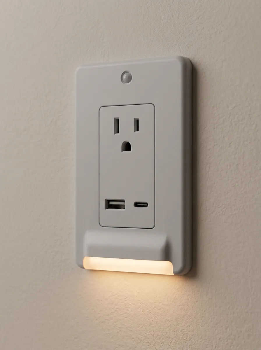 Modern Sensor Night Light USB Printed LED Outlet Cover