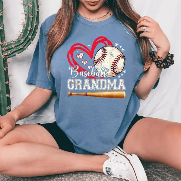 Baseball Grandma Family Matching Cute Baseball Grandma Women's Oversized Comfort T-Shirt