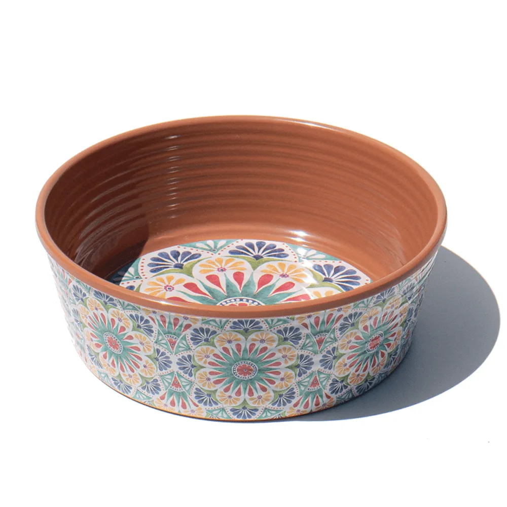 Decorative Medallion Dog Bowl