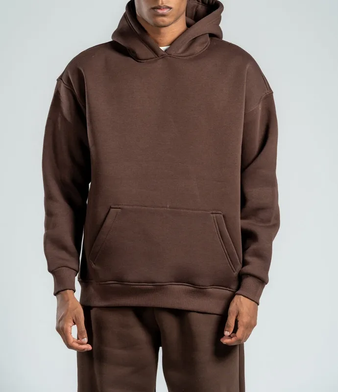 Dark Brown Oversized Hooded Sweatshirt