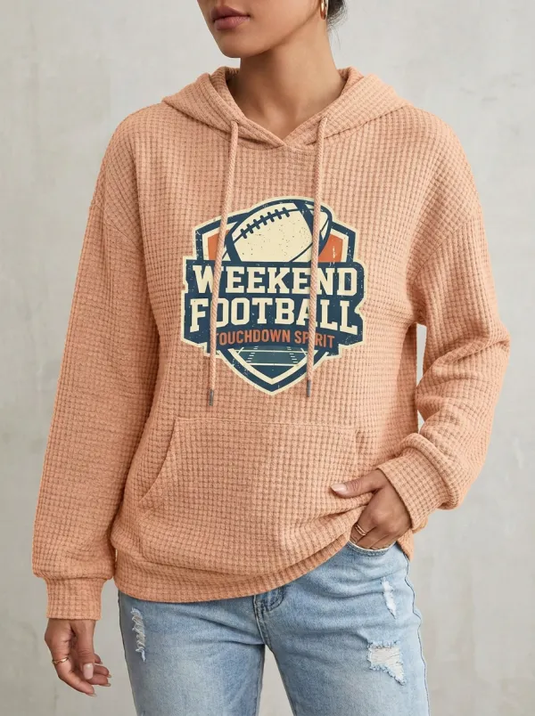 Football Graphic Casual Hoodie