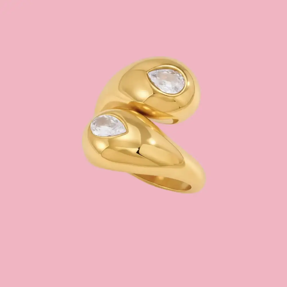 Mixed Finish Drop Ring