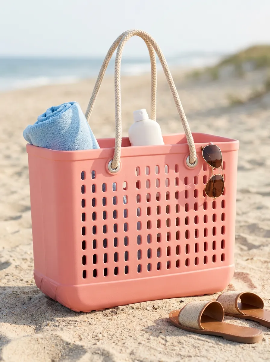Summer Vacation Perforated Beach Tote Bag