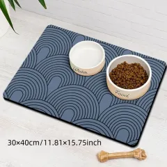 Modern Striped Pet Feeding Mat