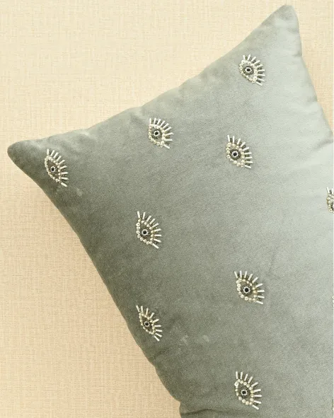 Hand Embroidered Velvet Decorative Cushion Cover