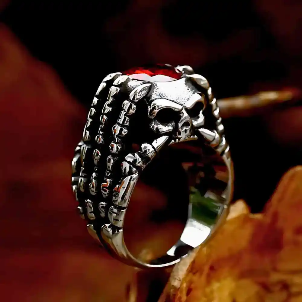 Men's Skeleton Hand Engagement Ring