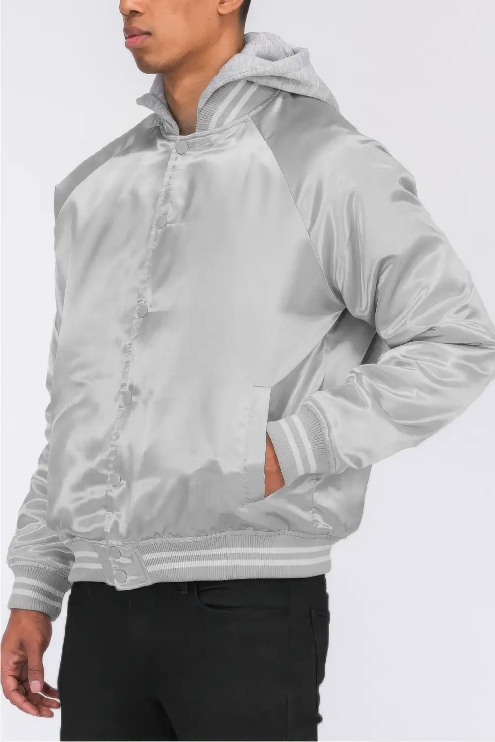 Varsity Satin Bomber Jacket