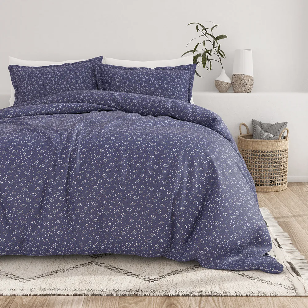 Midnight Blossoms Pattern Duvet Cover Set
