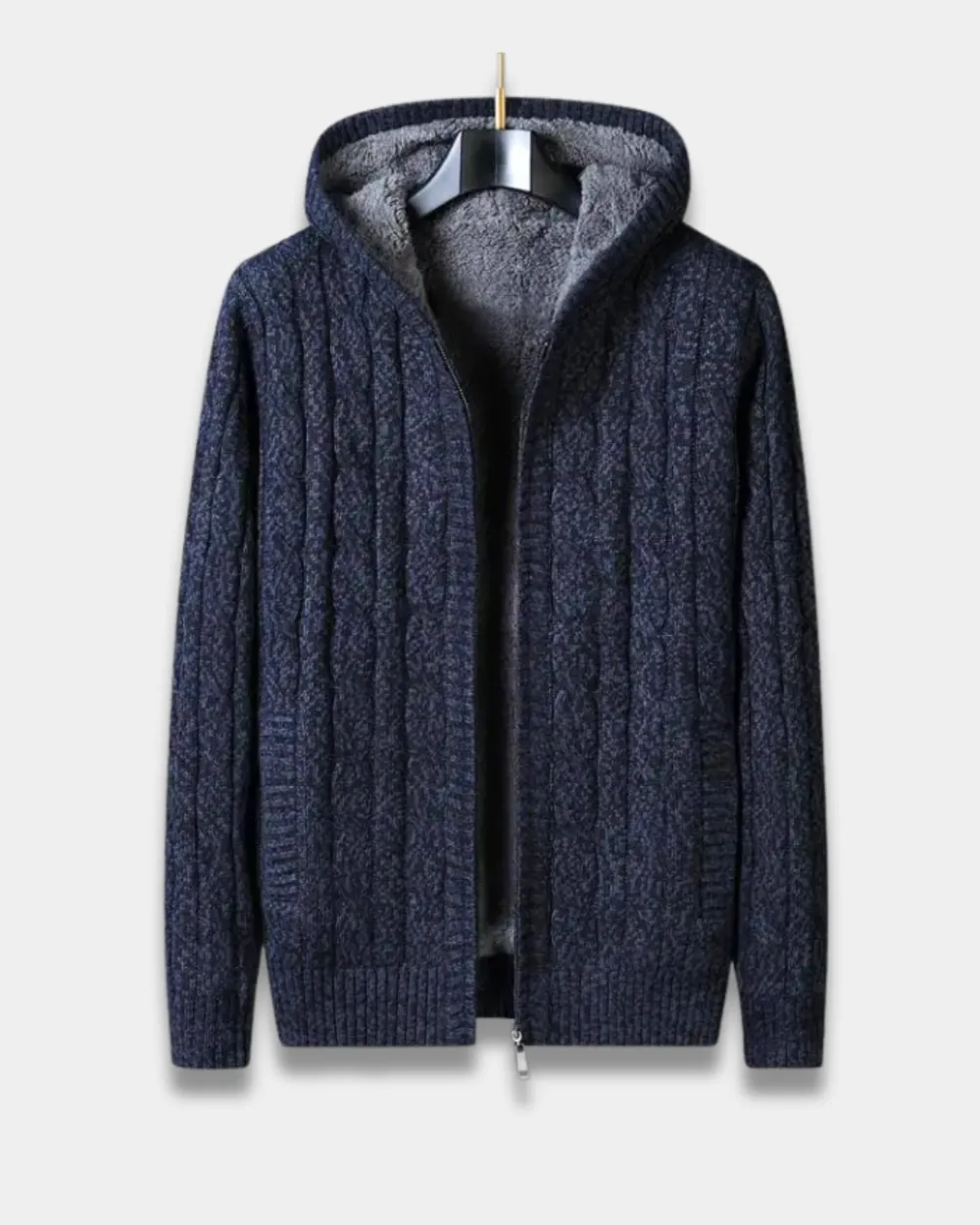 Fleece Lined Cable Knit Jacket