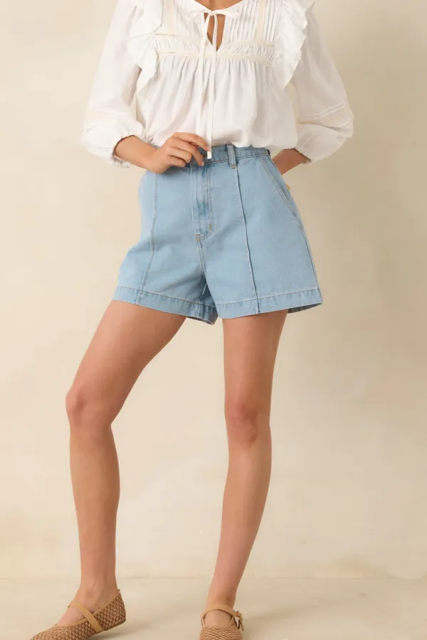 Denim Luxe Casual Shorts