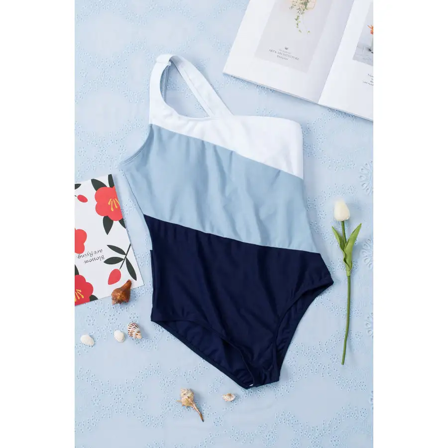 Women's Cutout Colorblock Sleeveless One-Piece Swimsuit
