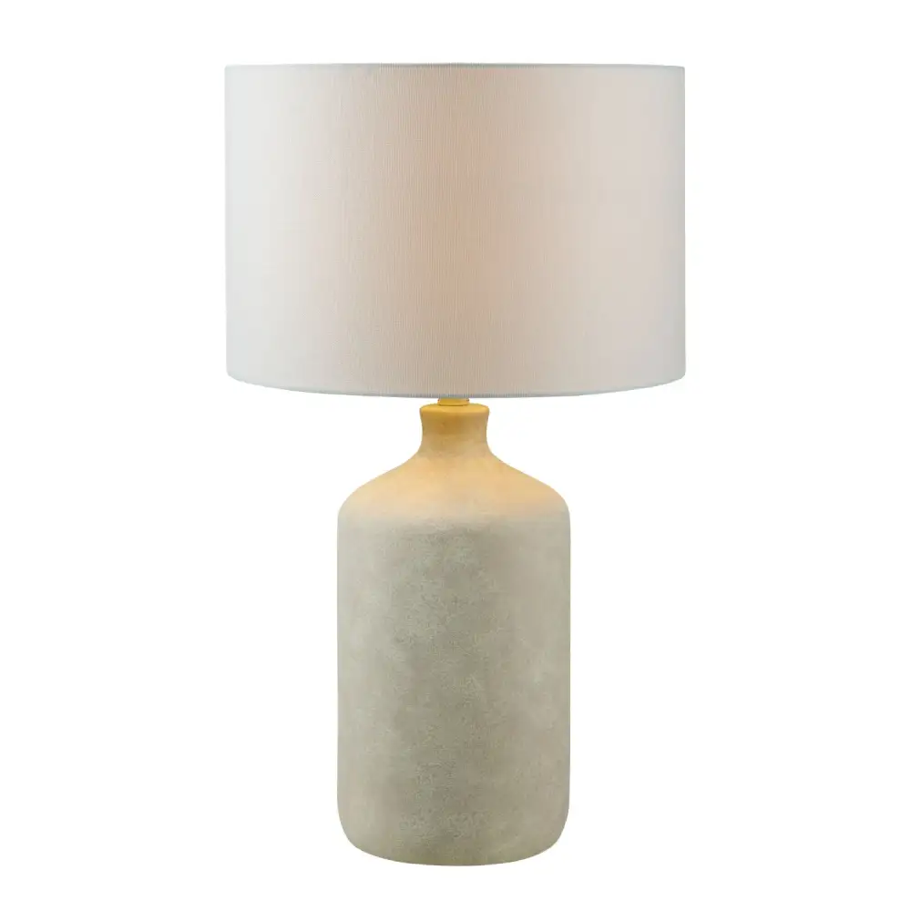 Painted Linen Shade Ceramic Metal Linen Table Lamp