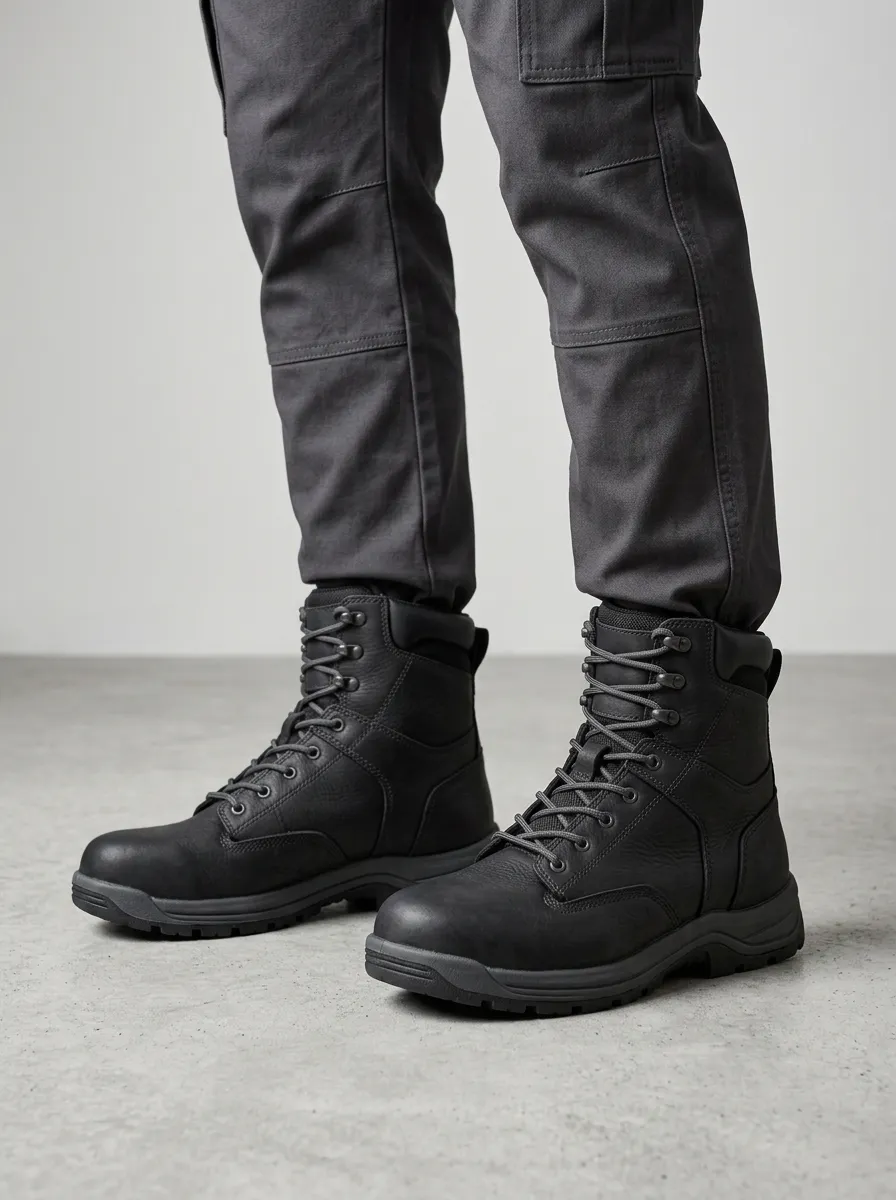 Unisex Casual Tactical Outdoor Leather Print Work Boots