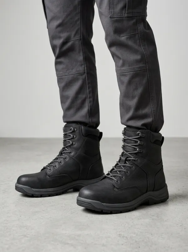 Unisex Casual Tactical Outdoor Leather Print Work Boots