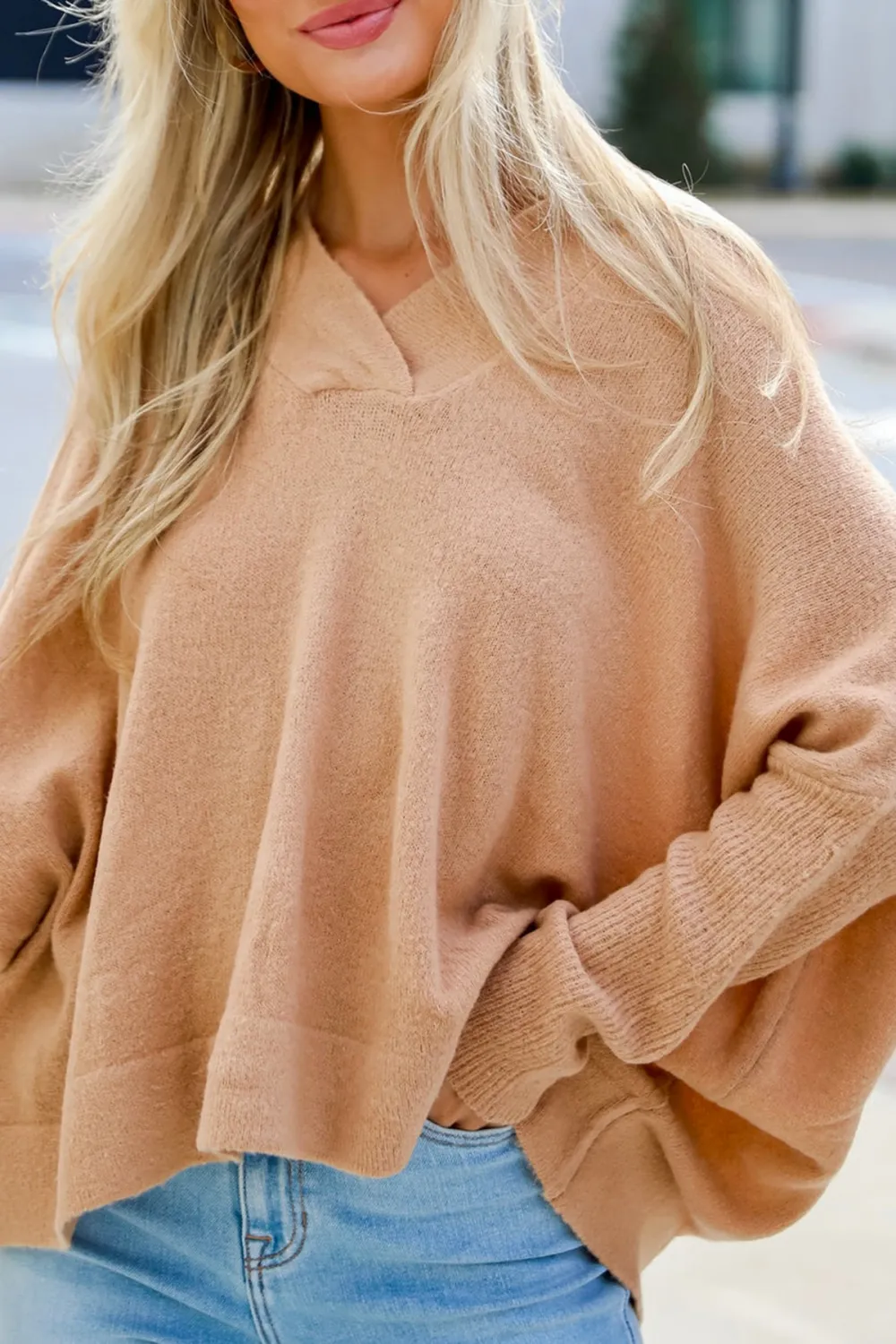 V-Neck Taupe Sweater