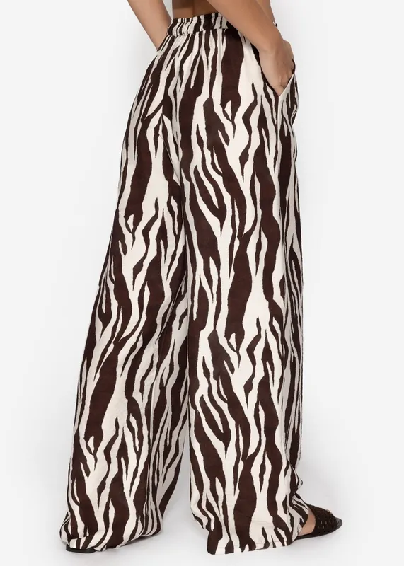 Brown Print Everyday Pants