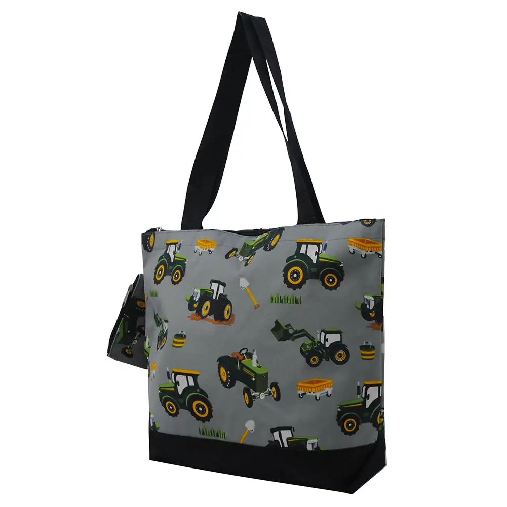 Tractor Print Canvas Tote Bag