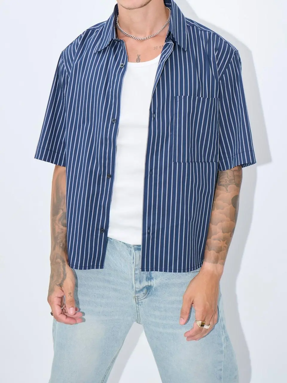 Comfortable Navy Short Sleeves Shirt