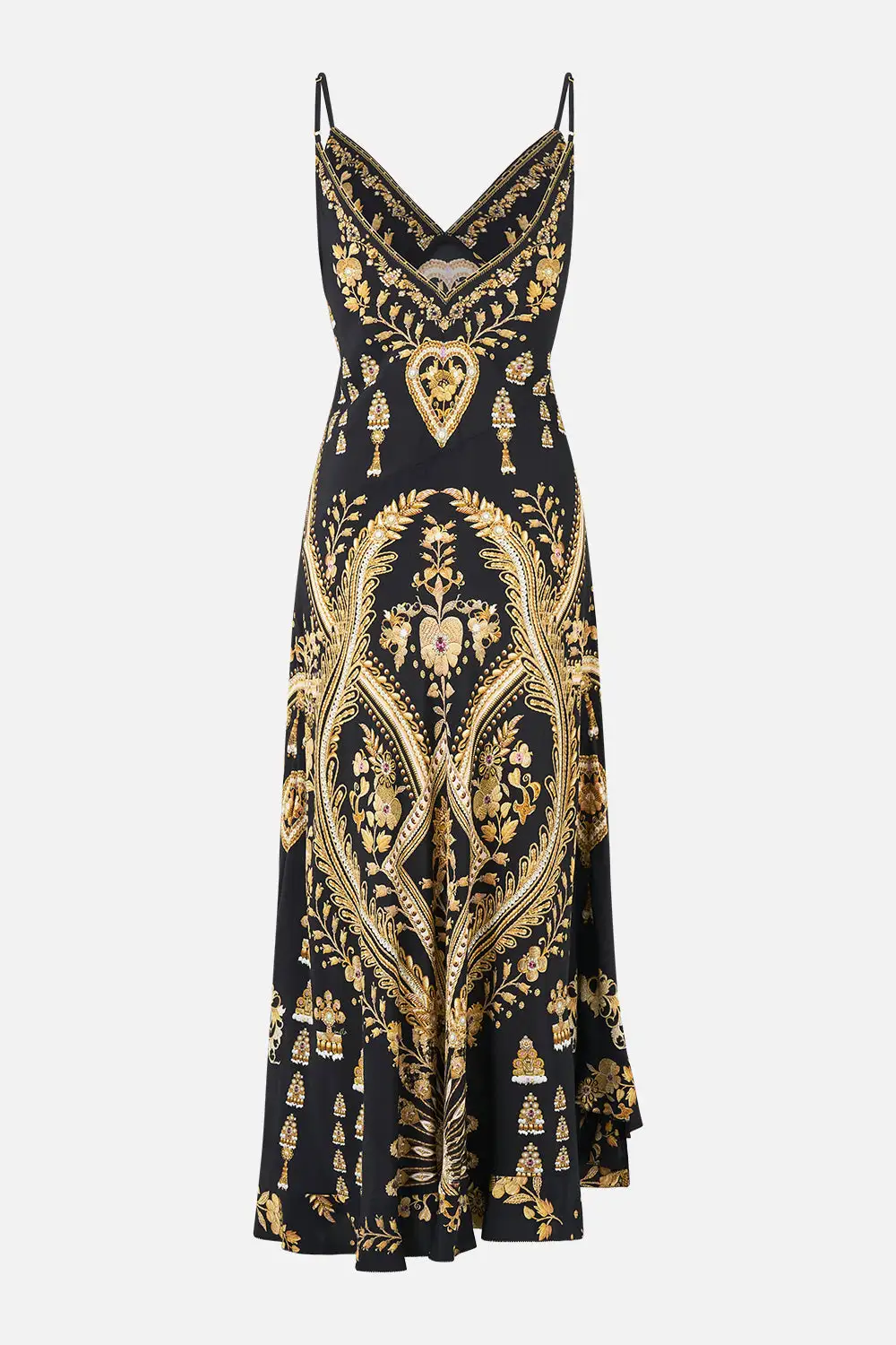 Bias Slip Dress with Frill Hem