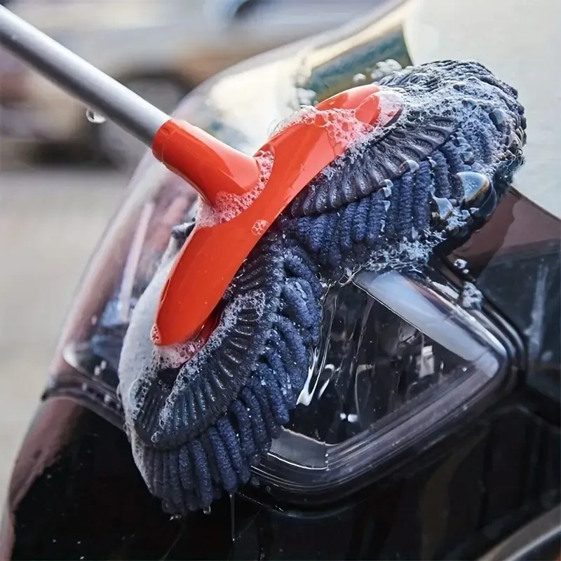 Long-Handled Stainless Steel Chenier Double Brush Head Car Wash Brush