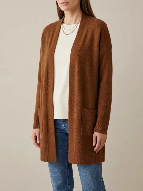 Rustic Open-Front Knit Cardigan