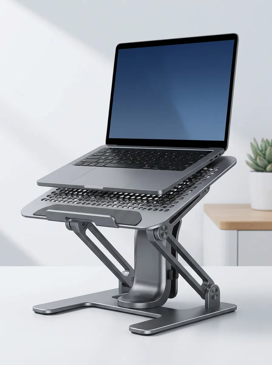 Unisex Ergonomic Tech Setup Honeycomb Vented Adjustable Laptop Stand