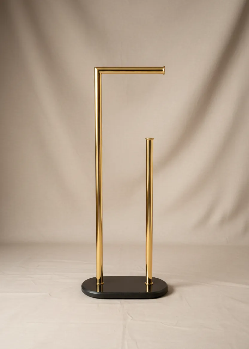 Melrose Toilet Roll Holder Black And Gold