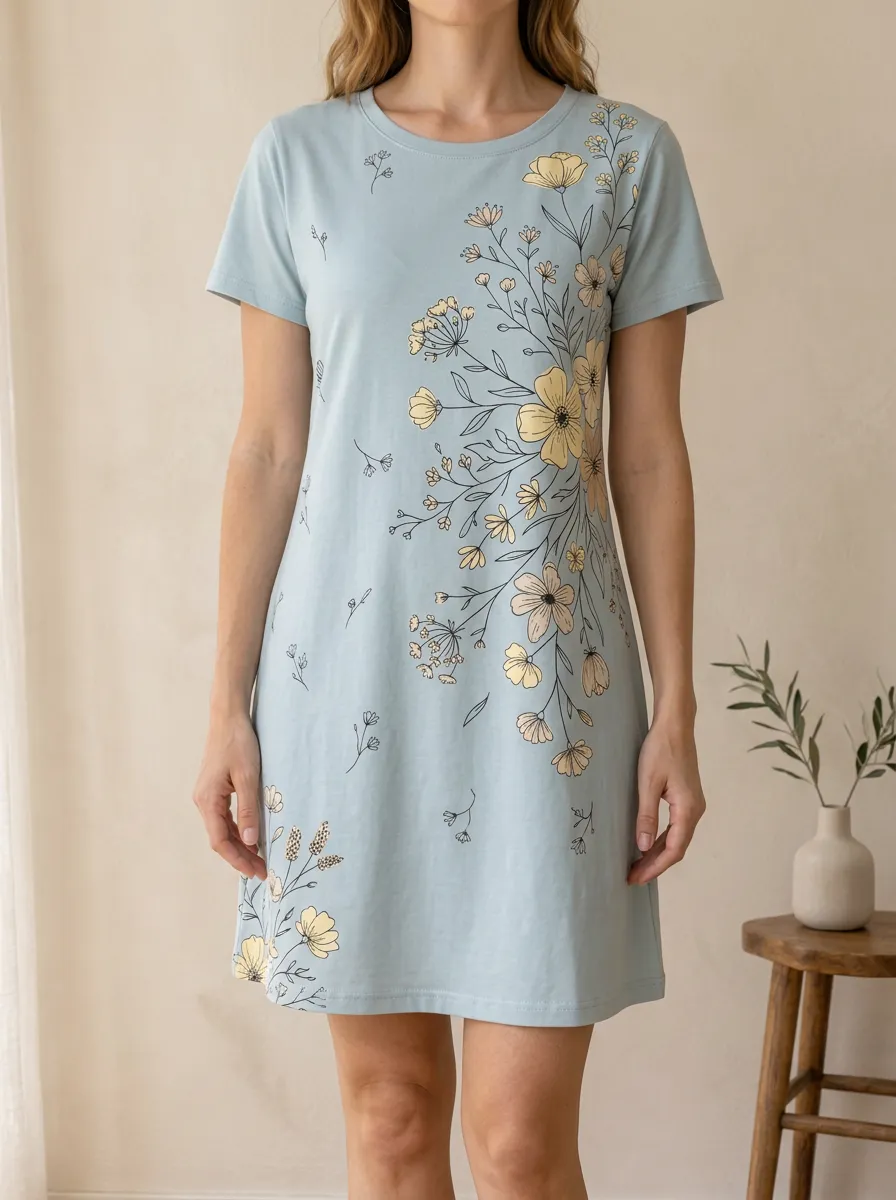 Women's Floral Nature Lover Yellow Flower Printed Dress