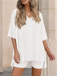 Relaxed Everyday Shirt and Shorts Matching Set