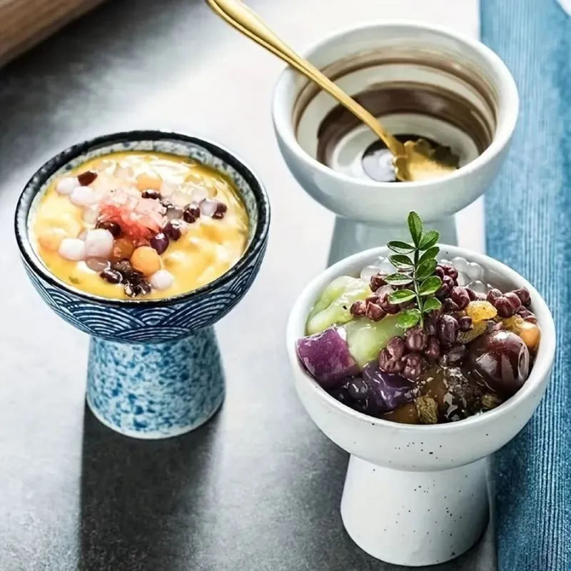 Ceramic Pedestal Dessert Bowls