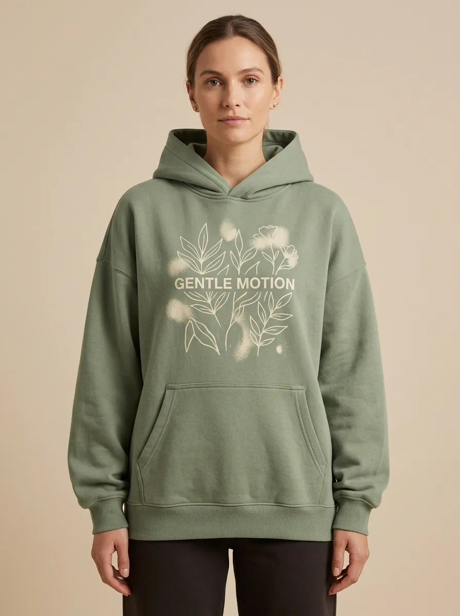 Gentle Motion Botanical Line Art Hoodie