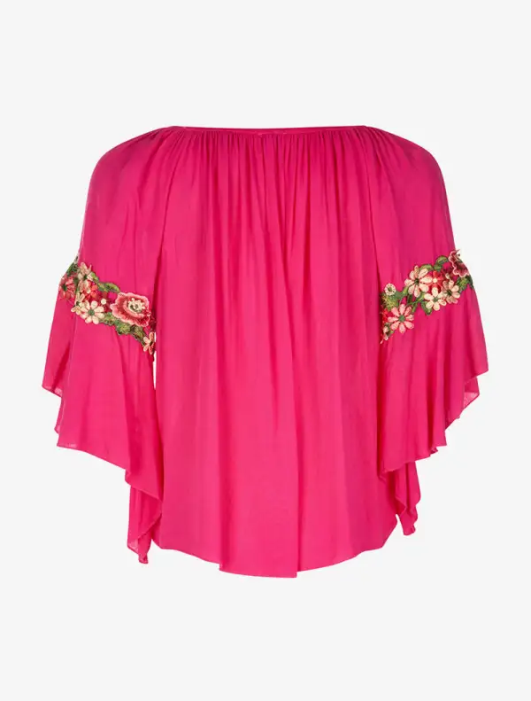 Three Quarter Sleeve Solid Blouse