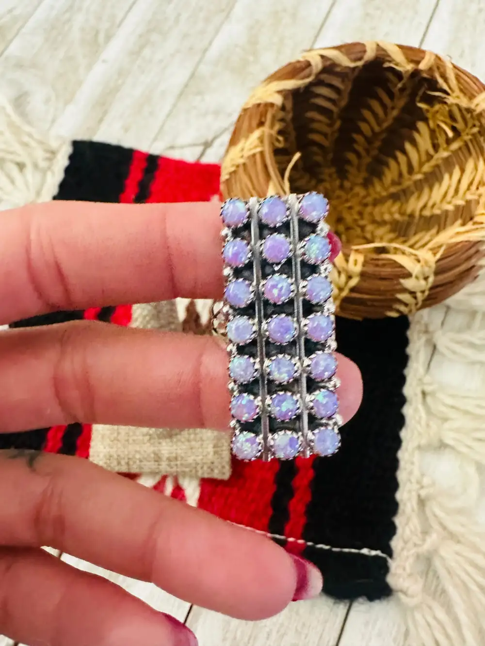 Cluster Statement Opal Sterling Silver Ring