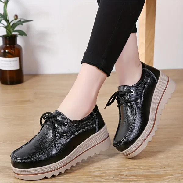 Platform Lace Up Wedge Sole Sneakers