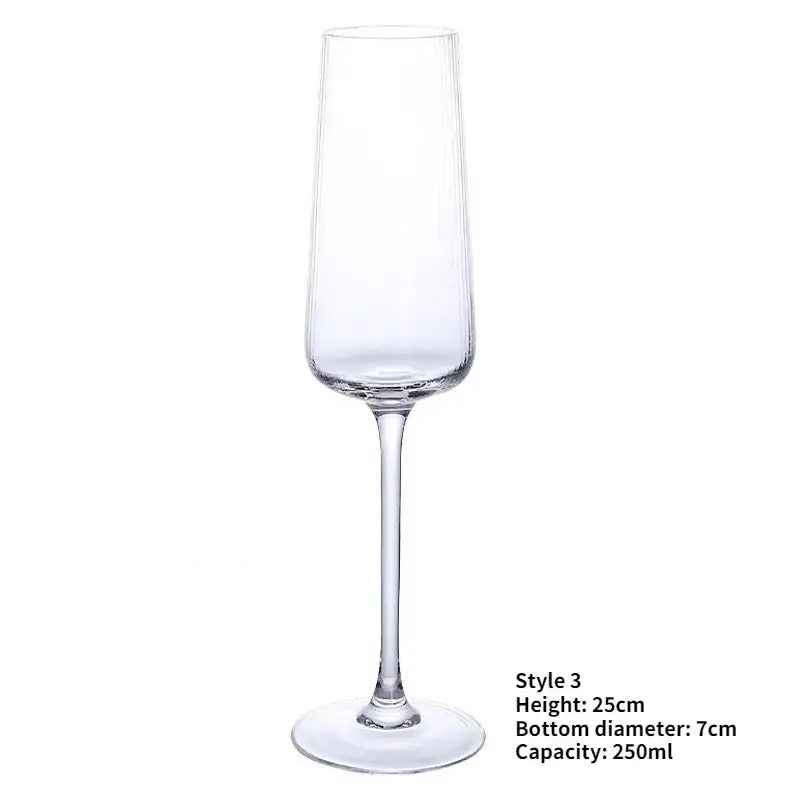 Ribbed Stemmed Wine Glasses