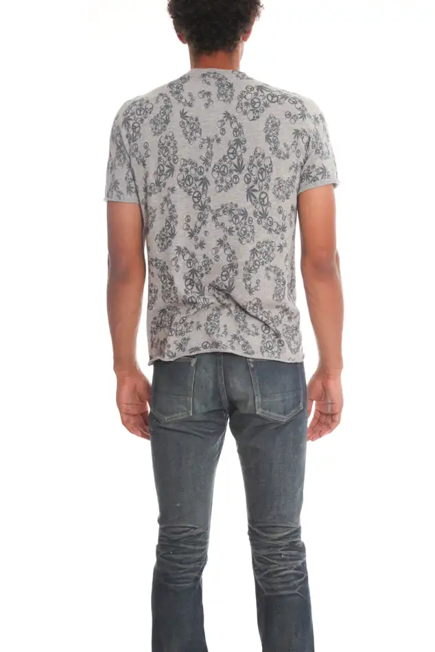 Short Sleeve Cotton Paisley T-Shirt