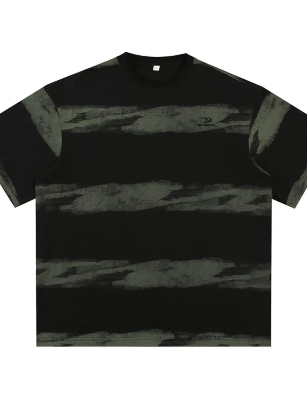 Textured Striped Crew Neck Tee